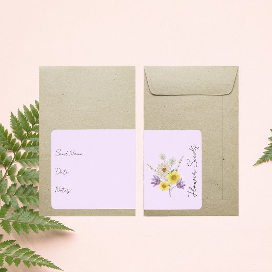 Sticker voor zaadpakket | Flower Seed Packet Label