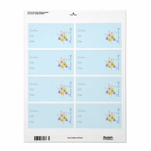 Sticker voor zaadpakket | Flower Seed Packet Label (Full Sheet)
