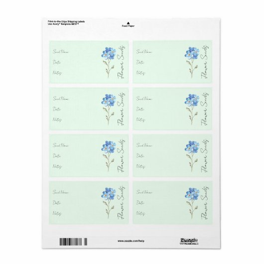 Sticker voor zaadpakket | Flower Seed Packet Label (Full Sheet)
