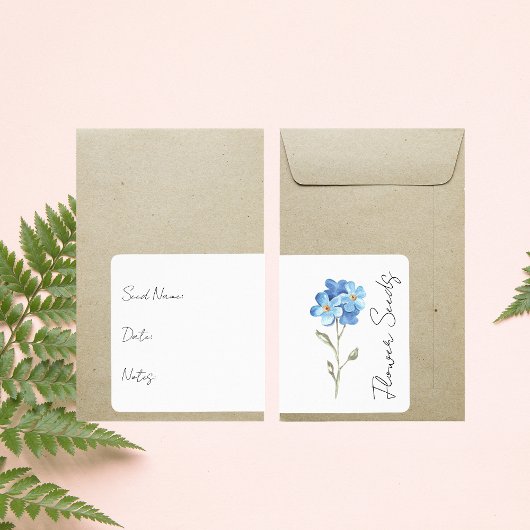 Sticker voor zaadpakket | Label voor bloemenzaadpa