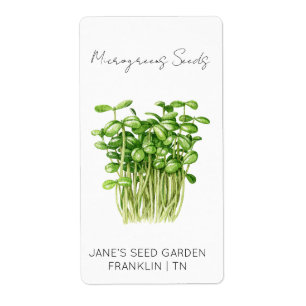 Sticker voor zaadpakket   Microgreens Zaadlabel
