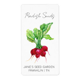 Sticker voor zaadpakket | Radish Seed Label