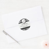 Sticker voor zwart-wit Damask Monogram Wedding (Envelop)