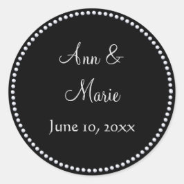 Sticker voor zwarte en zilveren faux Glitter Weddi