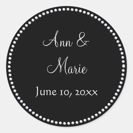 Sticker voor zwarte en zilveren faux Glitter Weddi (Voorkant)