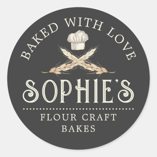 Sticker voor zwarte Logo Baker (Voorkant)