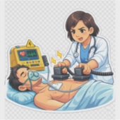 Sticker Vrouwelijke Dokter Echografie (Voorkant)