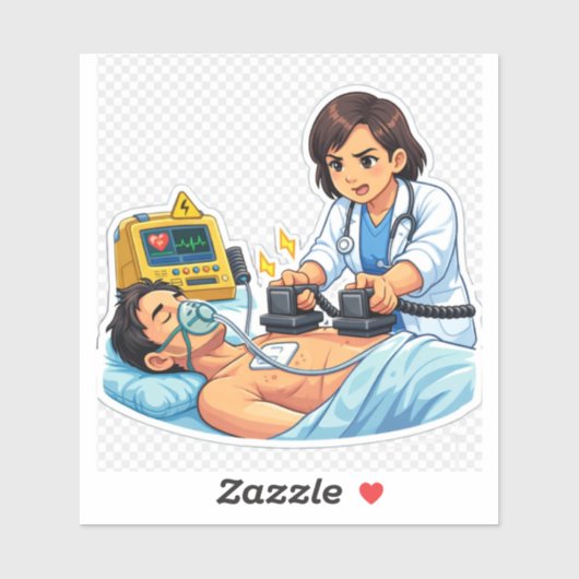 Sticker Vrouwelijke Dokter Echografie (Vel)