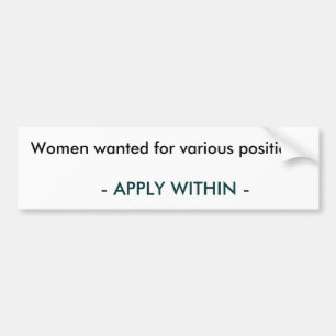 Sticker: Vrouwen wilden #2 Bumpersticker