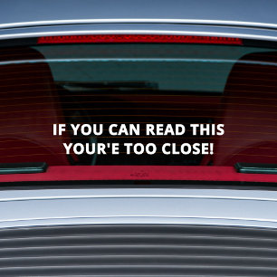 Sticker Waarschuwing Achteropkomer Auto   Grappige