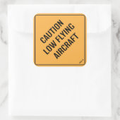 Sticker - Waarschuwing Low Flying Vliegtuig (Tas)