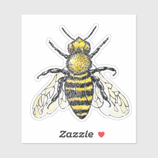 Sticker Waterverf bijen (Vel)
