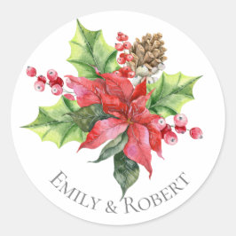 Sticker Waterverf Greenery voor Kerstmis