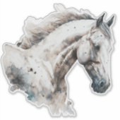 Sticker - Waterverf wit paard (Voorkant)