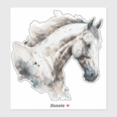 Sticker - Waterverf wit paard (Vel)