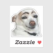 Sticker wenkbrauw hond meme (Vel)