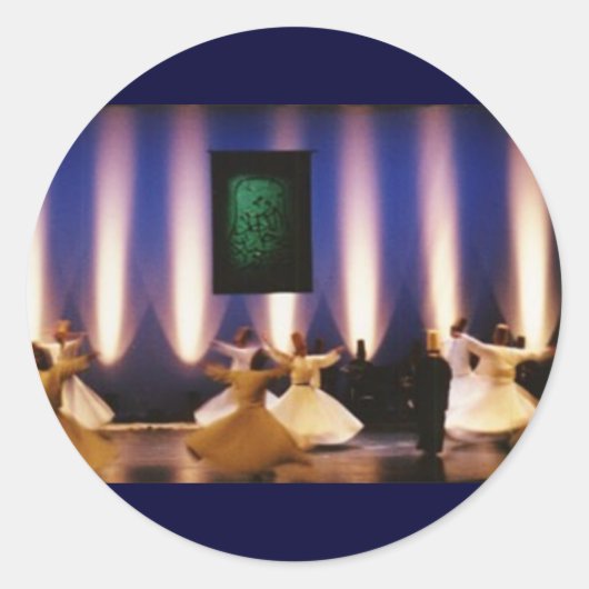 sticker wervelende derwisj turks spirituele islam (Voorkant)