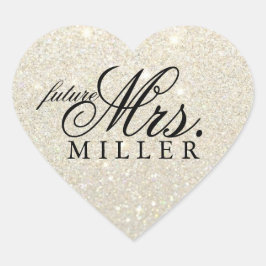 Sticker - White Gold Heart Fab future Mrs.
