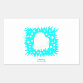 Sticker wintersneeuwhartrechthoek