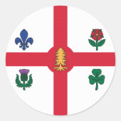 Sticker with Flag of Montreal, Canada (Voorkant)