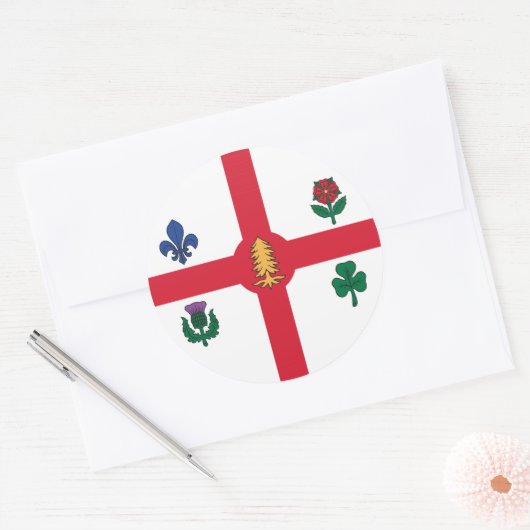 Sticker with Flag of Montreal, Canada (Envelop)