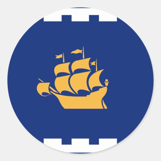 Sticker with Flag of Quebec City, Canada (Voorkant)