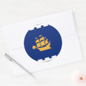 Sticker with Flag of Quebec City, Canada (Envelop)
