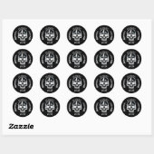 Sticker (x20) rond Québec biker schedel/kraan (Vel)