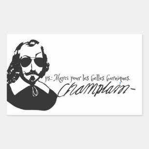 Sticker x20 Samuel Champlain Hipster bril