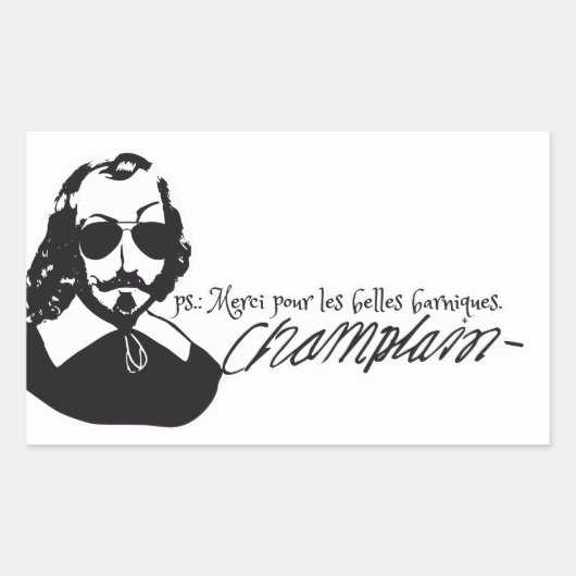 Sticker x20 Samuel Champlain Hipster bril (Voorkant)