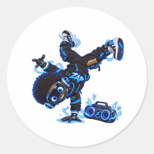 Sticker - Zap Breakdance Robot - ASW Universum (Voorkant)