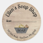 Sticker zeep-product op landstijl (Voorkant)