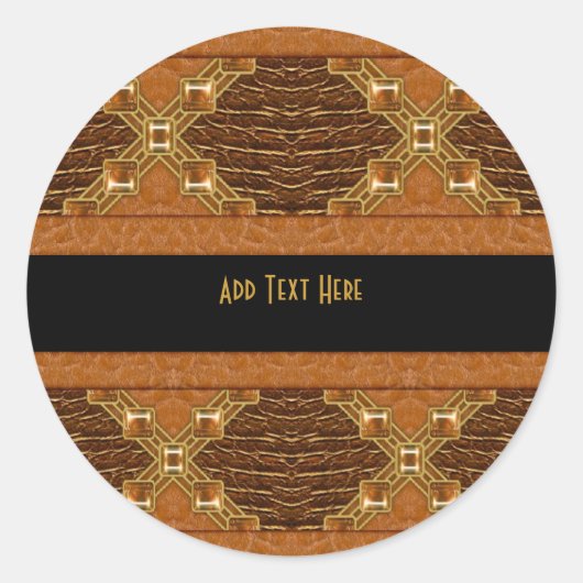 Sticker Zwart Goud Leer (Voorkant)