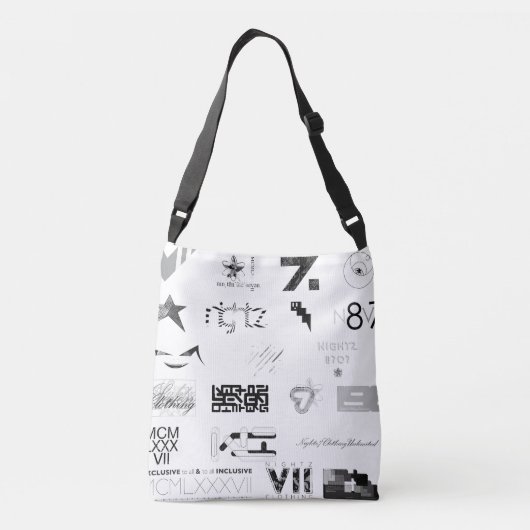 Sticker [ZWART/GRIJS] Crossbody Tas (Achterkant)