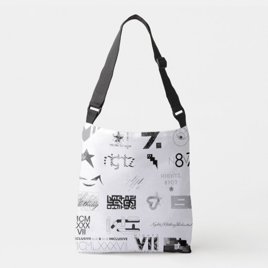 Sticker [ZWART/GRIJS] Crossbody Tas (Voorkant)