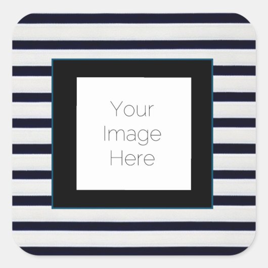 Sticker zwart-wit gestreepte aangepaste foto (Voorkant)