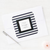 Sticker zwart-wit gestreepte aangepaste foto (Envelop)