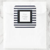 Sticker zwart-wit gestreepte aangepaste foto (Tas)