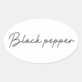 Sticker zwarte peper voedsletiket