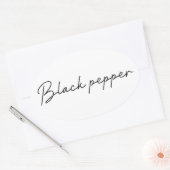 Sticker zwarte peper voedsletiket (Envelop)