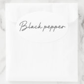 Sticker zwarte peper voedsletiket (Tas)