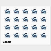 Sticker Zwevende wolk walvis met sterren (Vel)