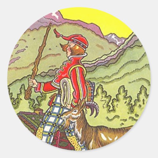 Sticker Zwitserse Alpen Heidi Alpine Wandelen HIke (Voorkant)