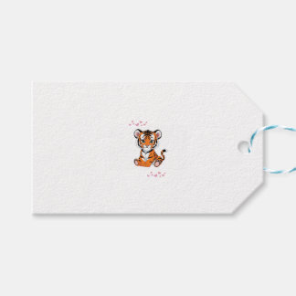 Sticker🐯Baby Tiger Art with Pink Butterflies - Cadeaulabel