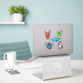 Stickerblad 6x6 "het alfabetboek" (Matte) Sticker (Laptop op bureau)