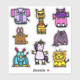 Stickerblad 6x6 "het alfabetboek" (Matte) Sticker