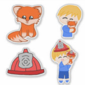 Stickerblad - Brandweervos Sticker (Voorkant)