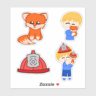 Stickerblad - Brandweervos Sticker