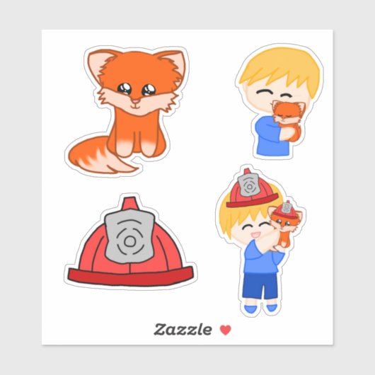 Stickerblad - Brandweervos Sticker (Vel)