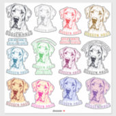 Stickerblad met Grote Danes-portret Sticker (Vel)